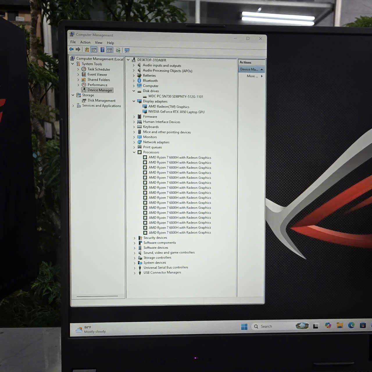 Gaming - Đồ Họa Asus ROG Strix G15 G513RC MÁY Likenew RYZEN 7-6800H RAM 16GB SSD 512GB RTX 3050 8GB MÀN HÌNH : 15.6" Fhd IPS 144Hz