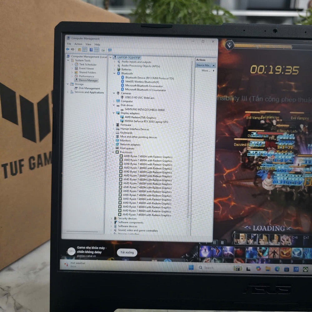 Gaming - Đồ Họa ASUS TUF A15 FA506ICB RYZEN 7 4800H RAM 16GB SSD 512GB RTX 3050 4GB MÀN HÌNH : 15.6 INCH FULLHD 144Hz