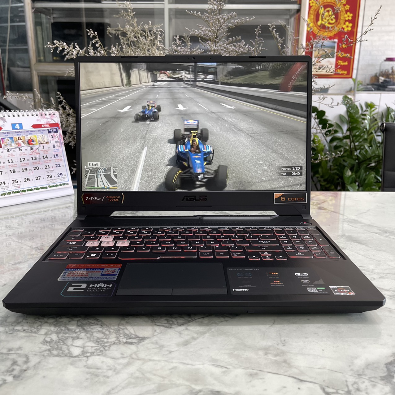  Asus TUF A15 FA506IHR Ryzen 5 4600H Ram 16gb Ssd 512gb Card GTX 1650 (4GB) Màn Hình 15.6 Inch IPS Fhd 144Hz.
