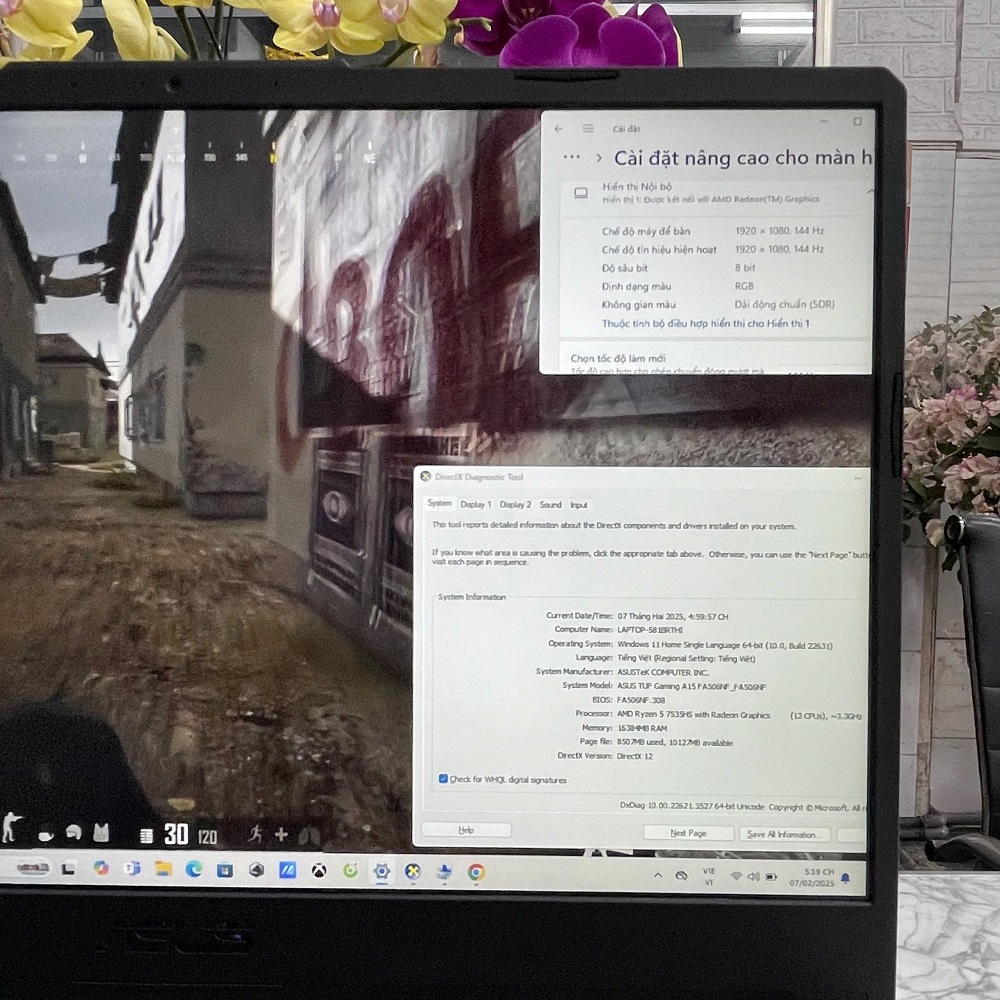 Gaming - Đồ Họa ASUS TUF A15 FA506NF Ryzen 7 7535HS SSD 512GB RAM 8GB RTX™ 2050 4GB MÀN HÌNH : 15.6 Inch IPS 144Hz
