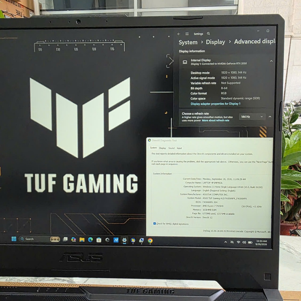 Gaming - Đồ Họa ASUS TUF A15 FA506NFR RYZEN 7 7435HS RAM 16GB SSD 512GB RTX 2050 4GB GDDR6 MÀN HÌNH : 15.6 Inch IPS 144Hz