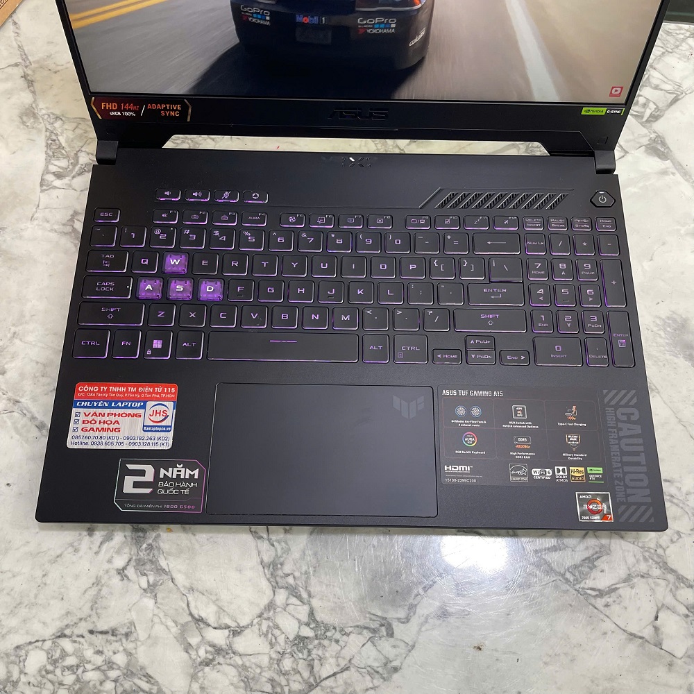 Gaming - Đồ Họa ASUS TUF A15 FA507NU Máy LikeNew RYZEN 7-7735HS RAM 16GB SSD 512GB Vga RTX 4050 (6GB) MÀN HÌNH : 15.6 Inch 144Hz, 100% sRGB
