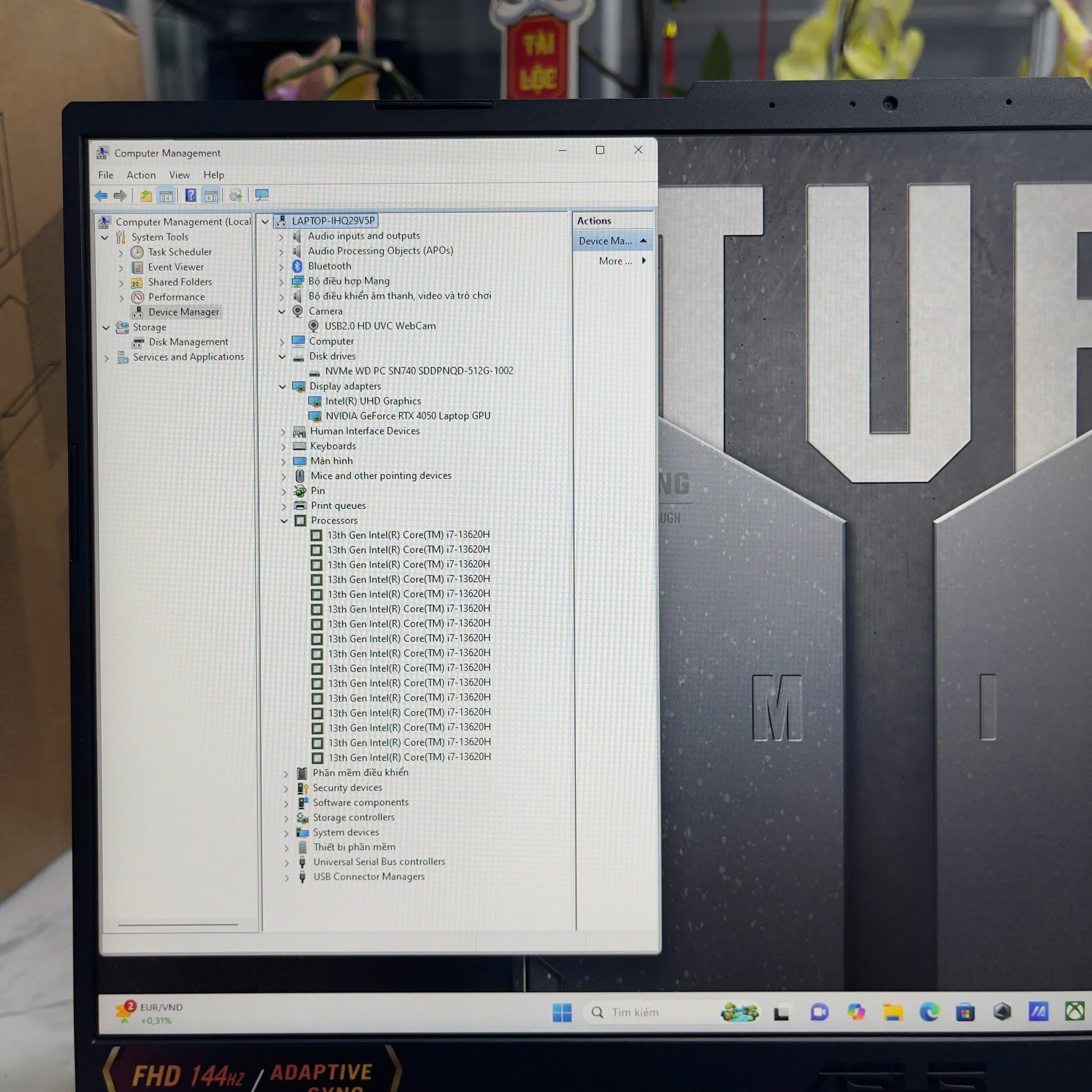 Gaming - Đồ Họa Asus TUF F15 FX507VU Core I7-13620H Ram 16gb Ssd 512gb Vga RTX 4050 (6GB) Màn 15.6 Inch IPS 144Hz