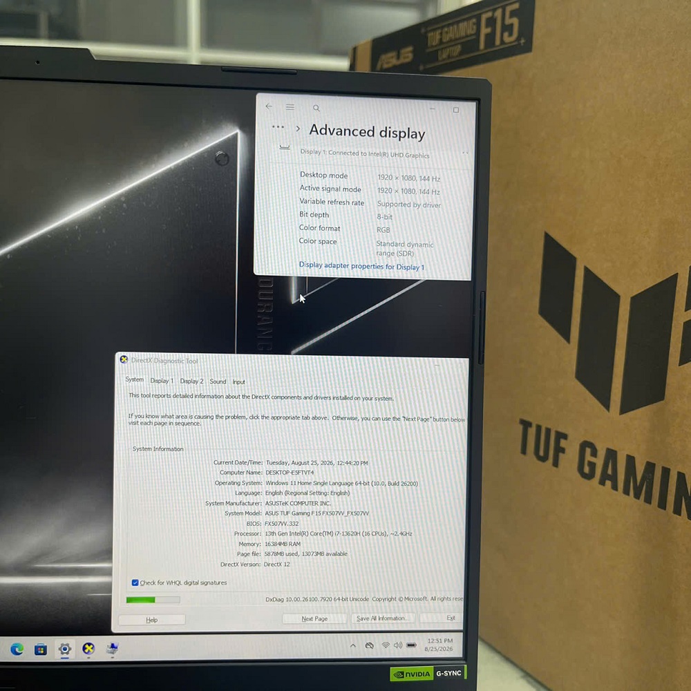 Gaming - Đồ Họa Asus TUF F15 FX507VV CORE I7-13620H RTX™ 4060 8GB GDDR6 RAM 16GB SSD 512GB MÀN HÌNH : 15.6 Inch IPS 144Hz