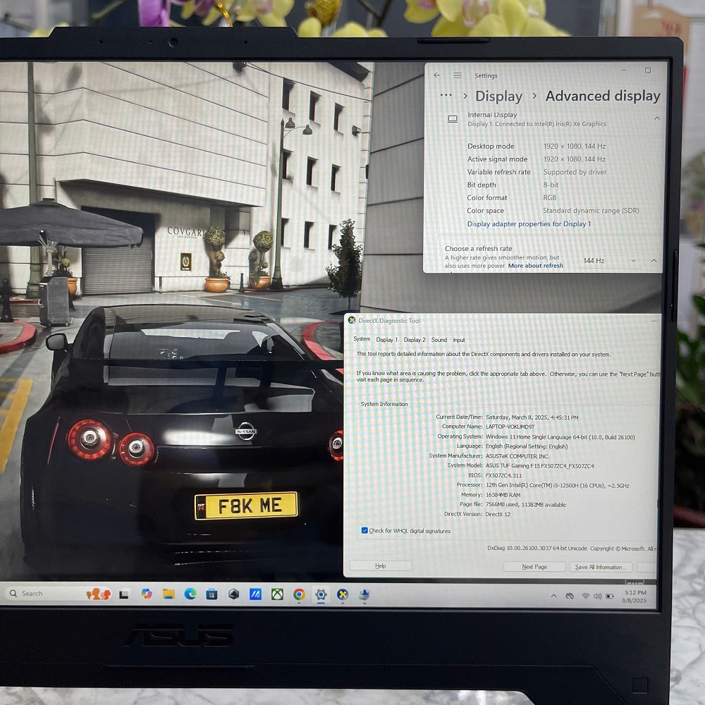Gaming - Đồ Họa  Asus TUF F15 FX507ZC4-HN095W (Máy LikeNew-Full Box-Bảo Hành Hãng) CORE I5-12500H RAM 16Gb SSD 512GB RTX 3050 4GB MÀN HÌNH : 15.6” Fhd 144Hz IPS