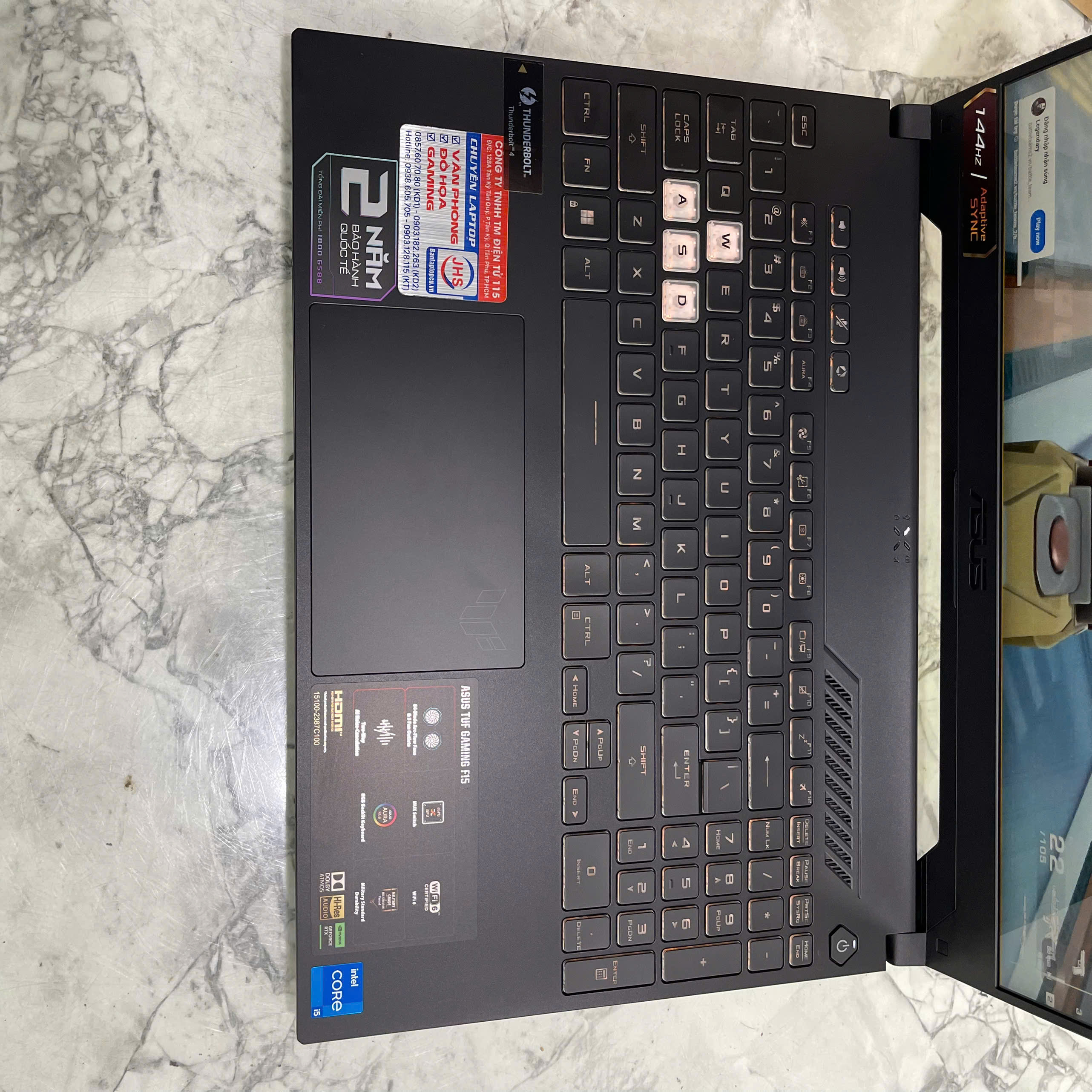 Gaming - Đồ Họa Asus TUF F15 FX507ZC4 (Máy LikeNew-Full Box-Bảo Hành Hãng) Core I5-12500H Ram 16Gb Ssd 1.000Gb RTX 3050 4GB Màn 15.6” IPS 144Hz 