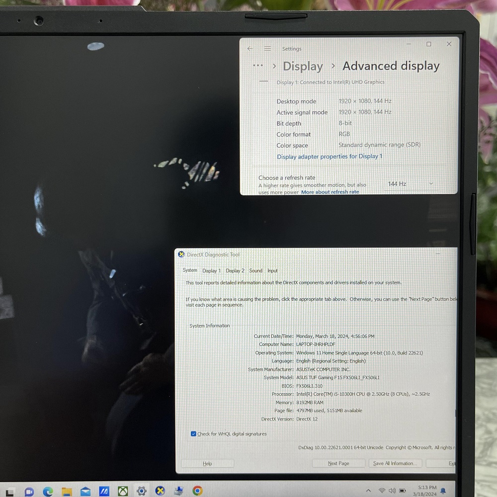 Gaming - Đồ Họa Asus TUF15 FX506LI-HN039T CORE™ I5-10300H RAM 8GB SSD 512GB GTX 1650Ti 4GB MÀN HÌNH ; 15.6″ FHD IPS 144Hz