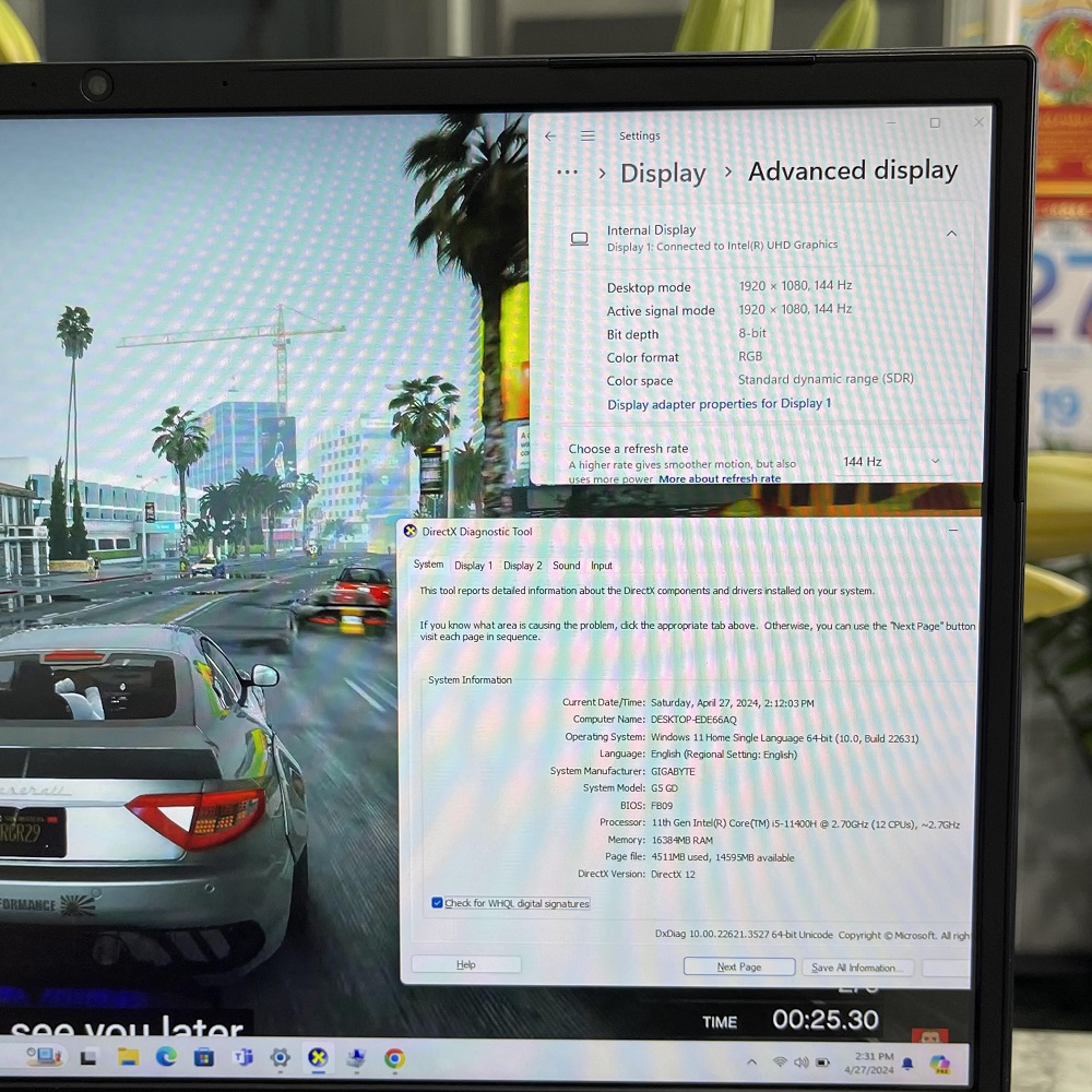 Gaming - Đồ Họa Gigabyte G5 GD-AX201NGW CORE I5-11400H RAM 16GB SSD 512GB RTX 3050 (4GBGDDR6) MÀN HÌNH : 15.6''Inch Fhd IPS 144Hz
