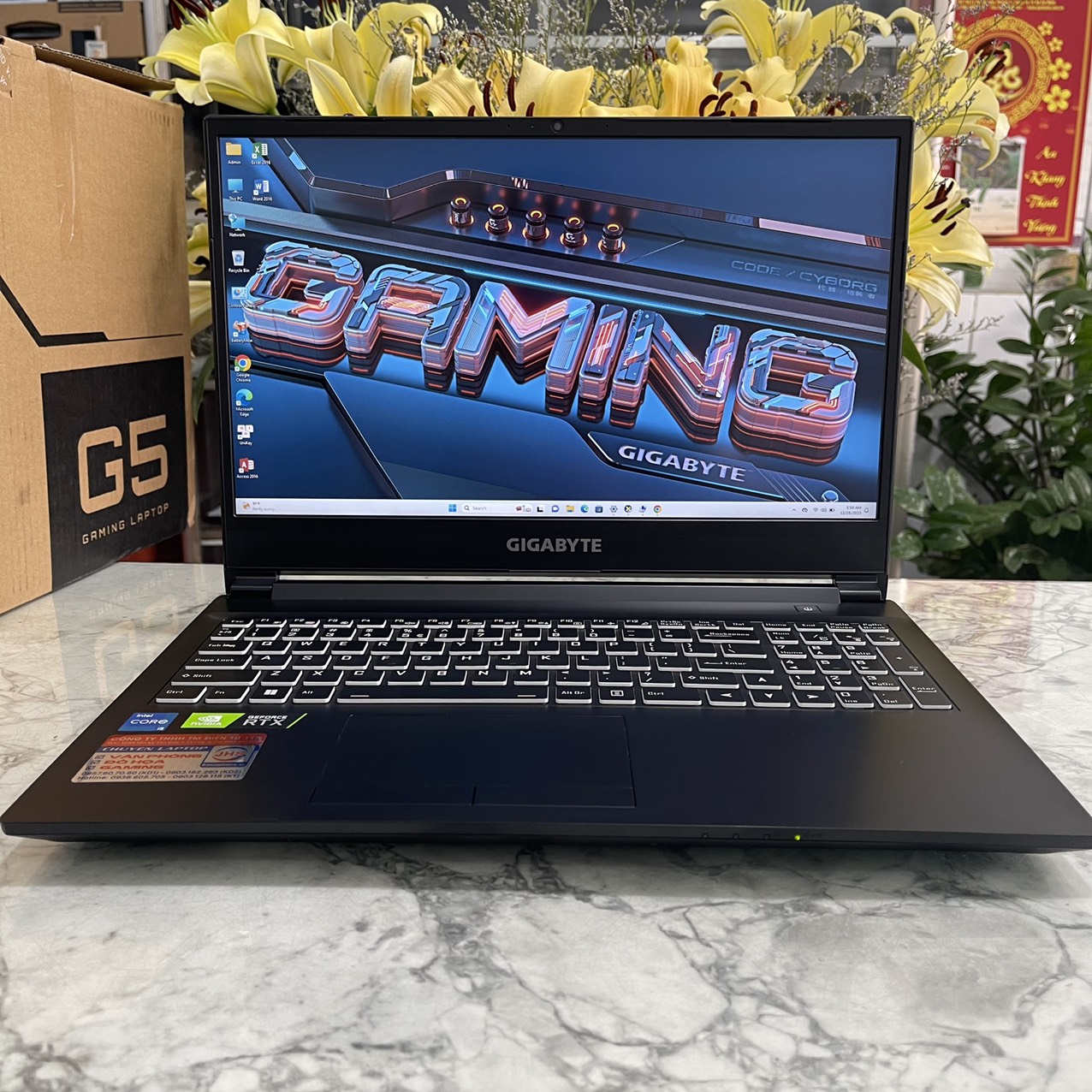 Gaming - Đồ Họa Gigabyte G5 KD-AX201NGW Máy LikeNew-Full Box  Core I5-11400H Ram 16gb Ssd 512gb Card RTX 3060(6GB GDDR6) Màn Hình 15.6''Inch Fhd IPS 144Hz