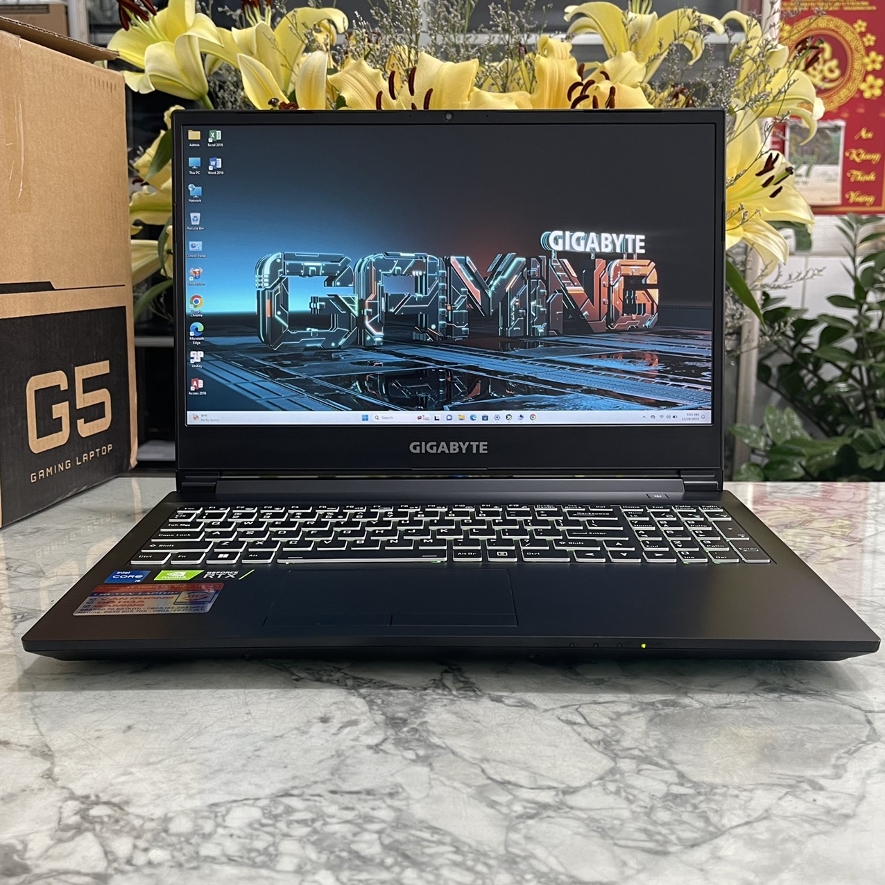 Gaming - Đồ Họa Gigabyte G5 KD-AX201NGW Máy LikeNew-Full Box  Core I5-11400H Ram 16gb Ssd 512gb Card RTX 3060(6GB GDDR6) Màn Hình 15.6''Inch Fhd IPS 144Hz