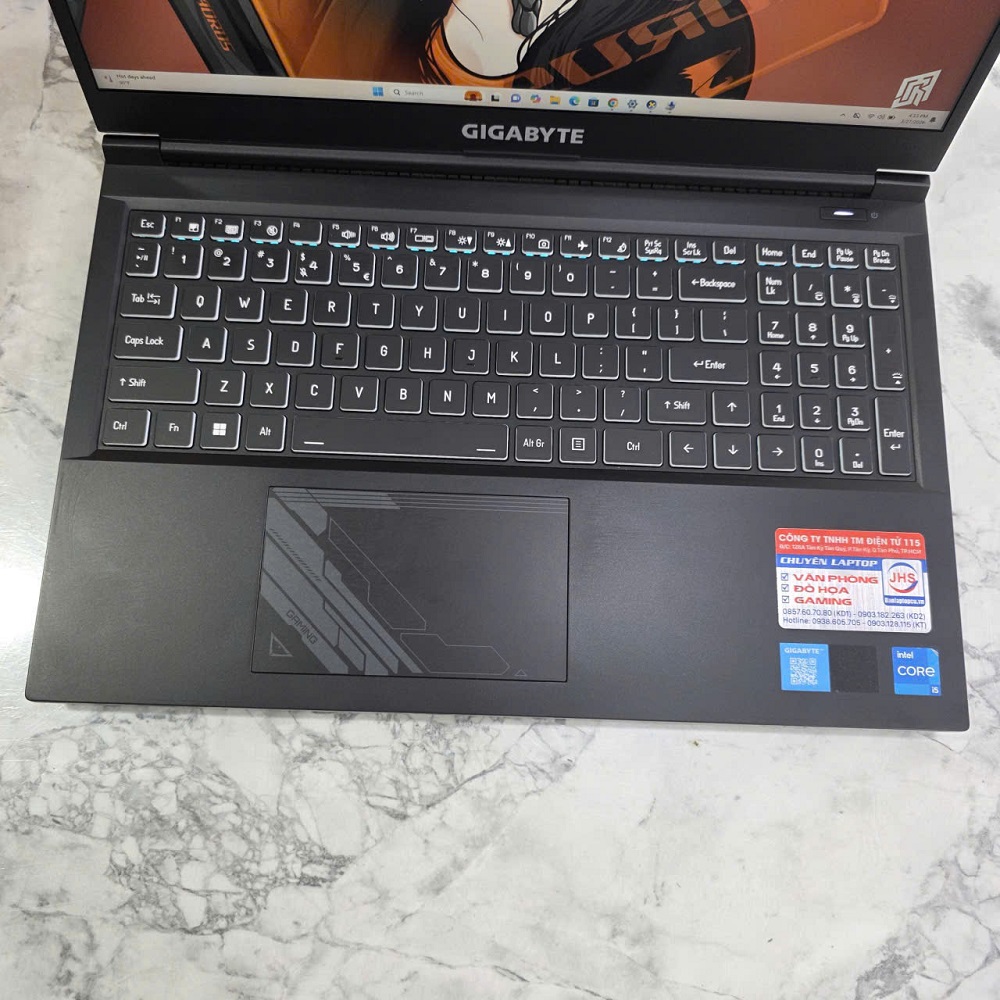 Gaming - Đồ Họa Gigabyte G5 MF5-AX211NGW Máy LikeNew -Bảo Hành Hãng CORE I5-13500H RTX 4050 6GB RAM 8GB SSD 512GB MÀN HÌNH : 15.6''Inch Fhd IPS 144Hz