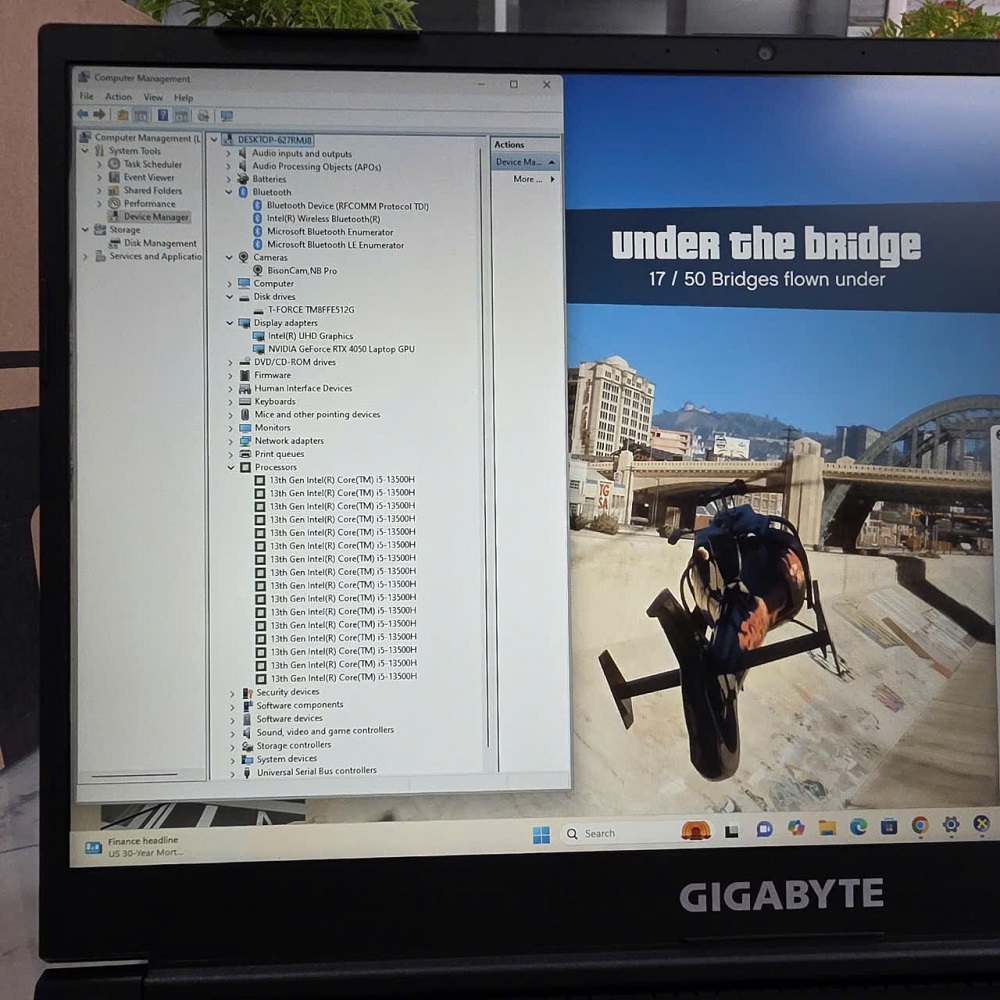 Gaming - Đồ Họa Gigabyte G5 MF5-AX211NGW Máy LikeNew -Bảo Hành Hãng CORE I5-13500H RTX 4050 6GB RAM 8GB SSD 512GB MÀN HÌNH : 15.6''Inch Fhd IPS 144Hz