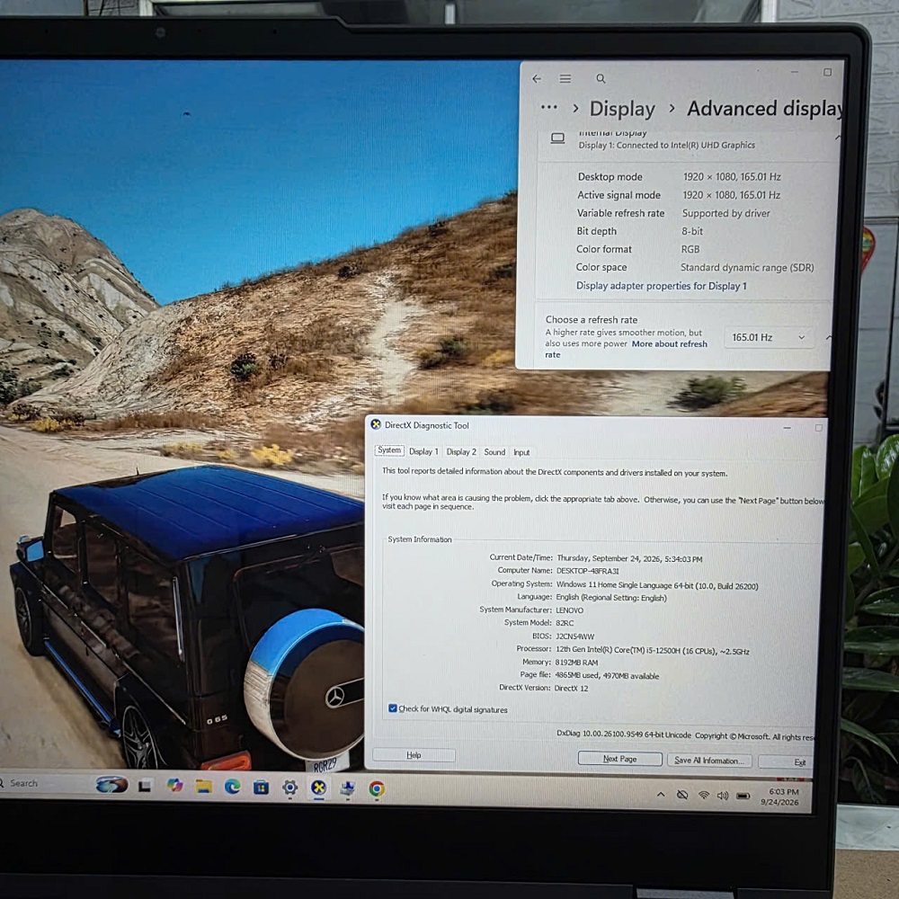 Gaming - Đồ Họa LENOVO LEGION 5 15IAH7H CORE I5-12500H RAM 8GB SSD 512GB RTX 3050 Ti 4GB MÀN HÌNH : 165Hz 100% sRGB