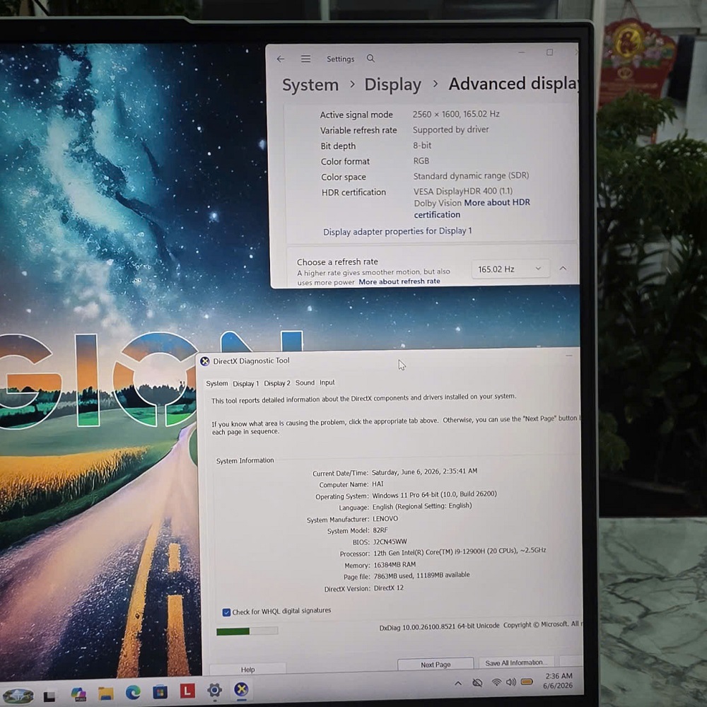 Gaming - Đồ Họa Lenovo Legion 5 Pro Y9000P CORE I9-12900H RAM 16GB SSD 512GB RTX 3060 6GB MÀN HÌNH : 16” WQXGA 165Hz