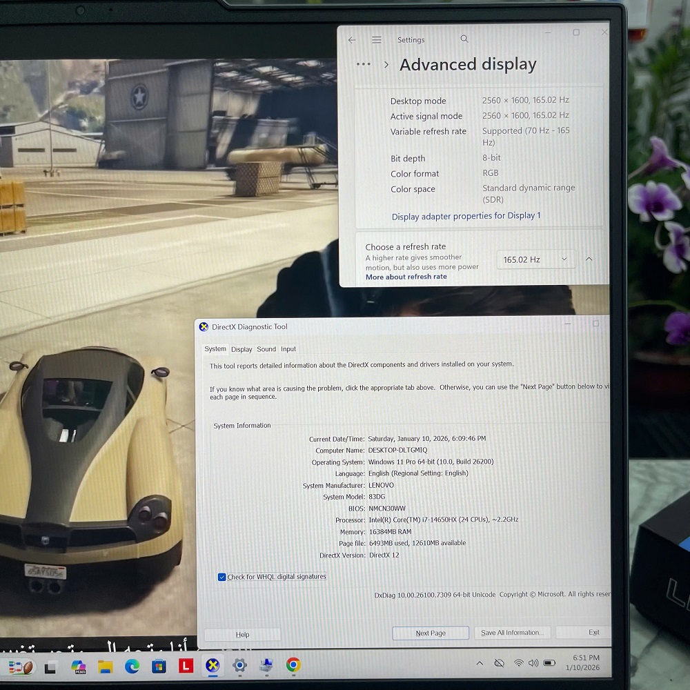 Gaming - Đồ Họa Lenovo Legion 5 Y7000P IRX9 Máy LikeNew  CORE I7-14650HX  RAM 16GB  SSD 1.000GB RTX 4050 6GB GDDR6 MÀN HÌNH :  16 Inch WQXGA 165Hz, 100% sRGB