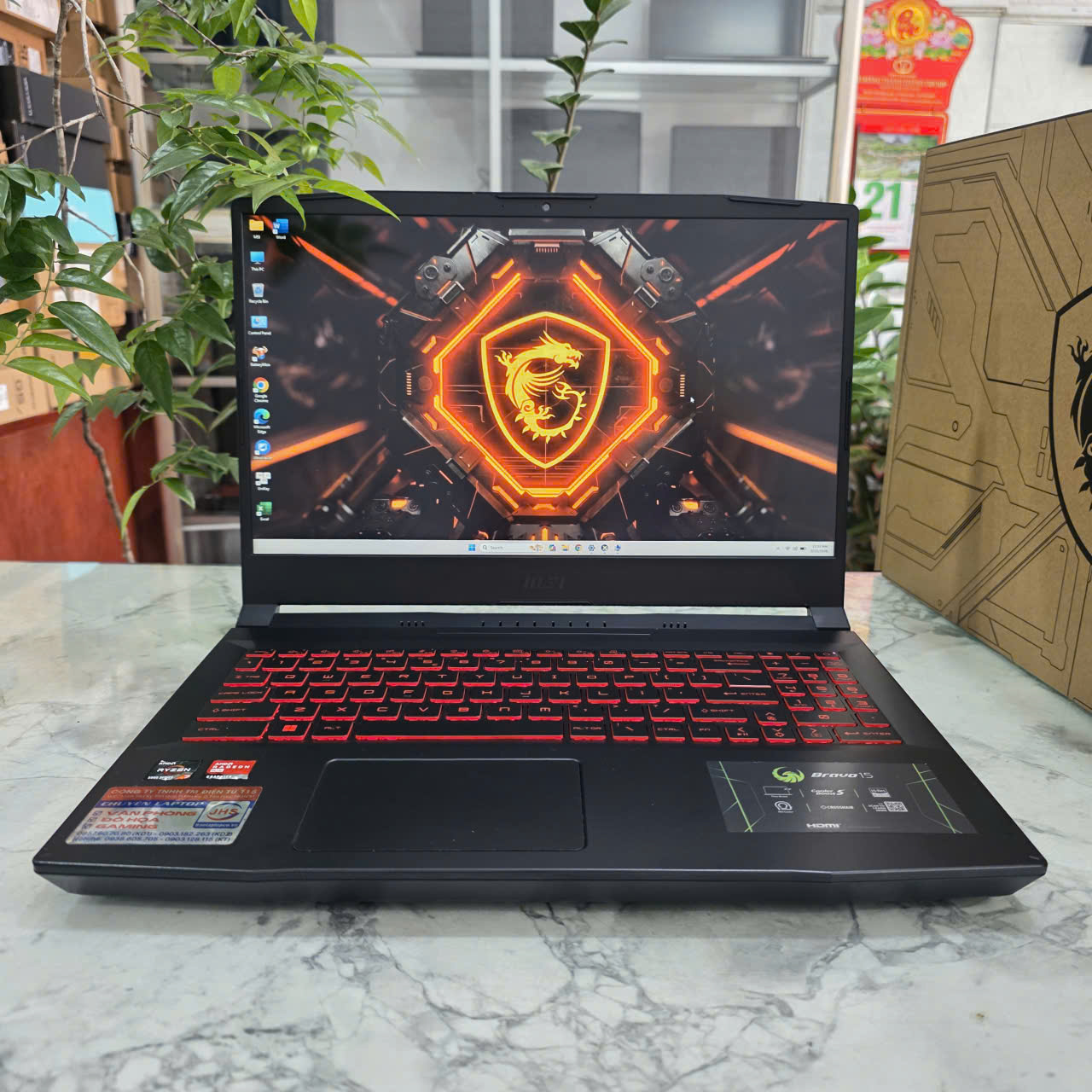 Gaming - Đồ Họa MSI Bravo 15 B5DD RYZEN 7-5800H RAM 8GB SSD 512GB RX 5500M 4GB GDDR6 MÀN HÌNH : 15.6 Inch Fhd IPS