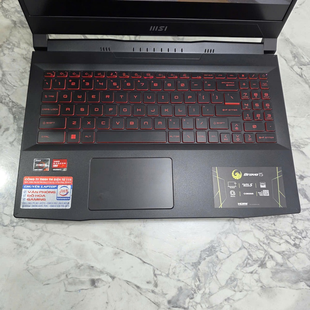 Gaming - Đồ Họa MSI Bravo 15 B5DD RYZEN 7-5800H RAM 16GB SSD 512GB RX 5500M 4GB GDDR6 MÀN HÌNH : 15.6 Inch Fhd IPS