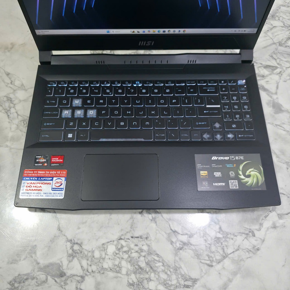 Gaming - Đồ Họa MSI Bravo 15 B7ED RYZEN 5 7535HS RAM 16GB SSD 512GB RX 6550M 4GB MÀN HÌNH : 15.6 INCH FHD IPS 144Hz