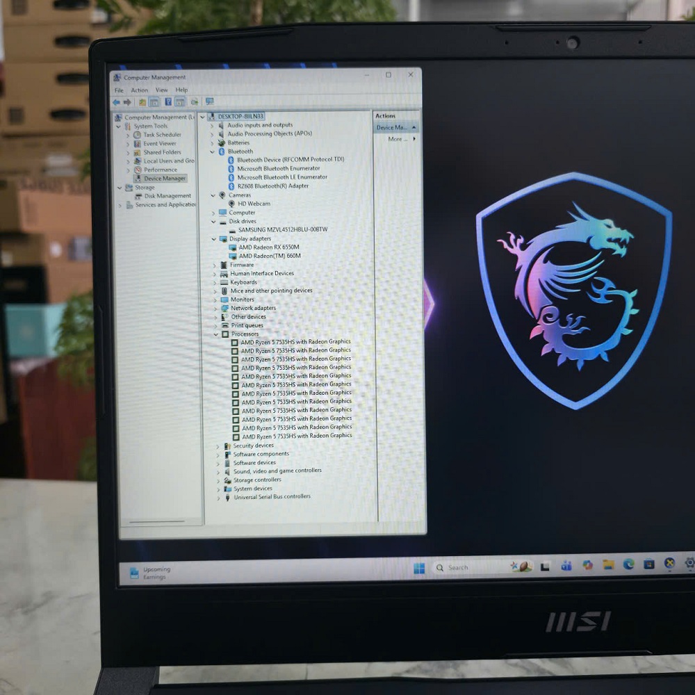 Gaming - Đồ Họa MSI Bravo 15 B7ED RYZEN 5 7535HS RAM 16GB SSD 512GB RX 6550M 4GB MÀN HÌNH : 15.6 INCH FHD IPS 144Hz