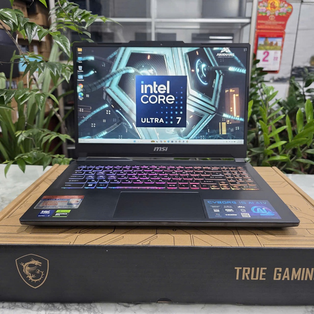 Gaming - Đồ Họa MSI Cyborg 15 AI A1VEK-024XKR Ultra 7 155H RAM 16GB SSD 512GB RTX4060 8GB MÀN HÌNH : 15.6''Inch IPS 144Hz