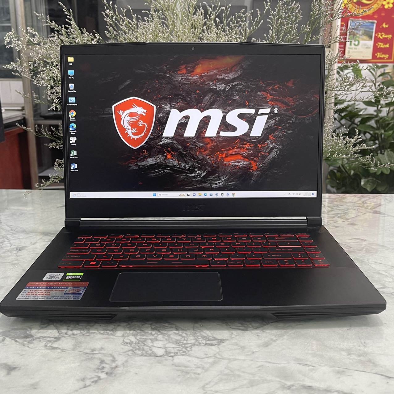 Gaming - Đồ Họa MSI GF63 Thin 10SC-468VN Core I5-10500H Ram 16gb Ssd 512gb GTX 1650 MaxQ 4GB Màn Hình 15.6"Fhd IPS 144Hz