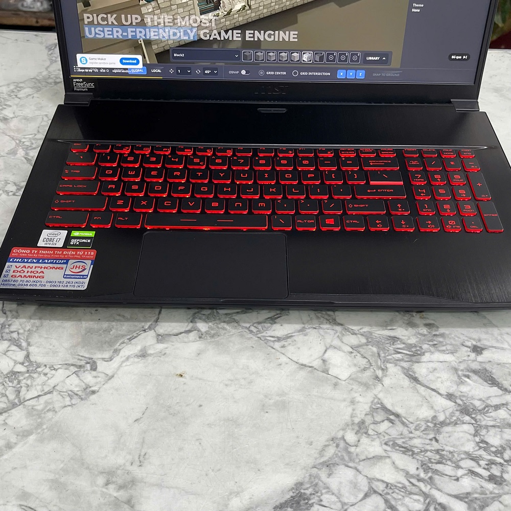 Gaming - Đồ Họa MSI GF75 Thin 10SCSR-208VN CORE I7-10750H RAM 16GB SSD 512GB Card GTX1650 TI 4GB DDR6 MÀN HÌNH : 17.3''IPS 144Hz