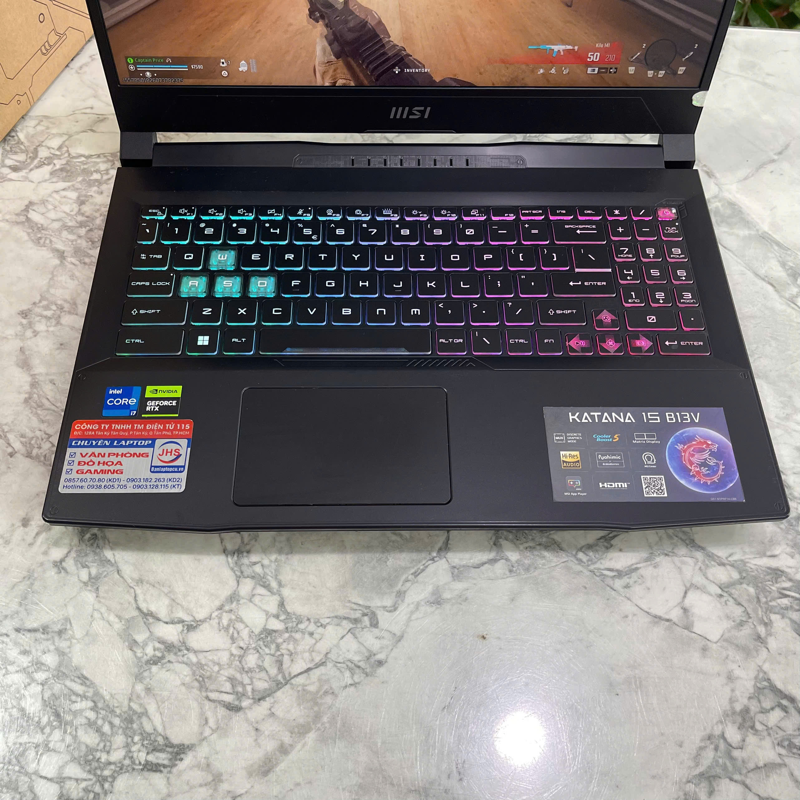 Gaming - Đồ Họa MSI Katana 15 B13VFK   Core I7-13620H Ram 16gb Ssd 1.000gb Card RTX 4060 8GB GDDR6 Màn Hình 15.6 Inch IPS Fhd 144Hz