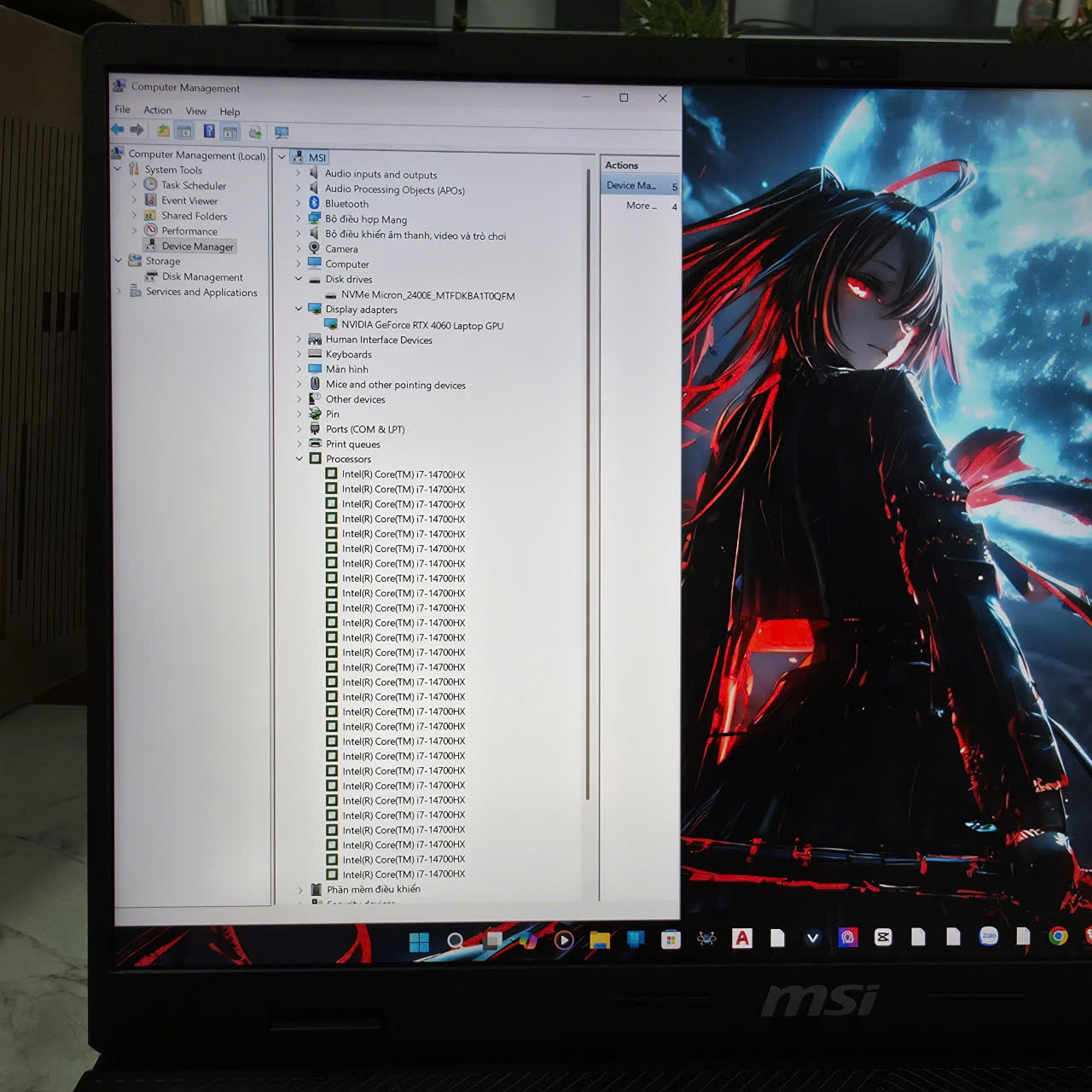Gaming - Đồ Họa MSI Sword 16 HX B14VFKG-045VN MÁY 99% - BẢO HÀNH HÃNG CORE I7-14700HX RTX 4060 GDDR6 8GB SSD 1.000GB RAM 16GB MÀN HÌNH : 16 INCH QHD+