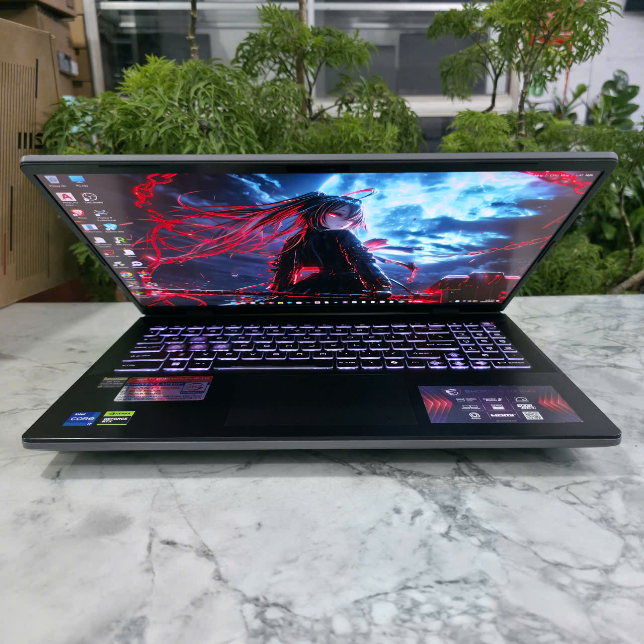 Gaming - Đồ Họa MSI Sword 16 HX B14VFKG-045VN MÁY 99% - BẢO HÀNH HÃNG CORE I7-14700HX RTX 4060 GDDR6 8GB SSD 1.000GB RAM 16GB MÀN HÌNH : 16 INCH QHD+