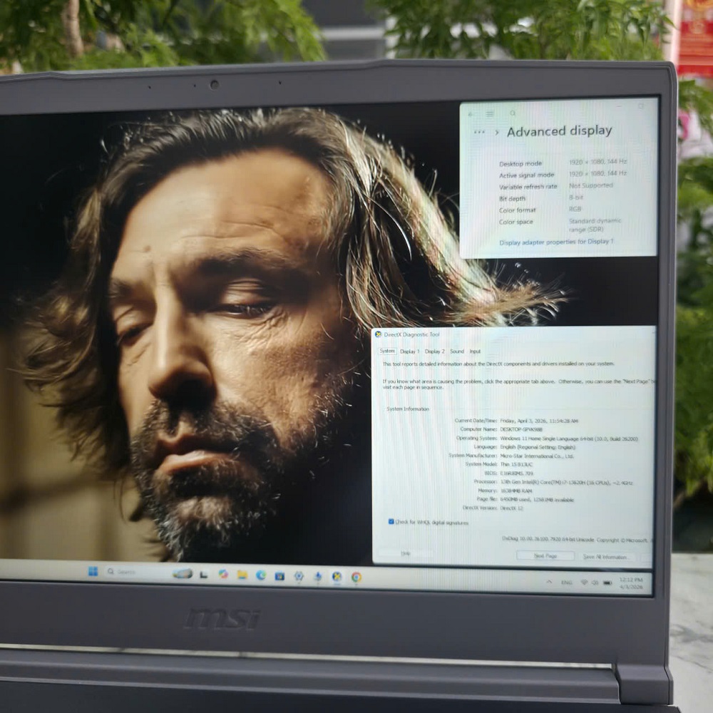 Gaming - Đồ Họa MSI Thin 15 B13UC-2044VN CORE I7-13620H (Máy LikeNew-Full Box-BHH ) CORE I7-13620H Ram 12GB SSD 512GB RTX 3050 4GB Màn Hình ; 15.6'' IPS Fhd 144.Hz
