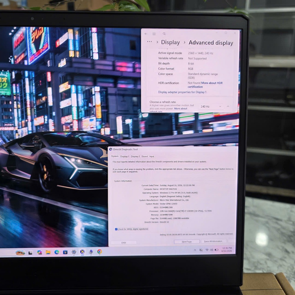 Gaming - Đồ Họa MSI Vector GP66 12UEO CORE I7-12700H RAM 16GB SSD 512GB RTX 3060 6GB GDDR6 MÀN HÌNH : 15.6 Inch OLED 2.5K 240Hz