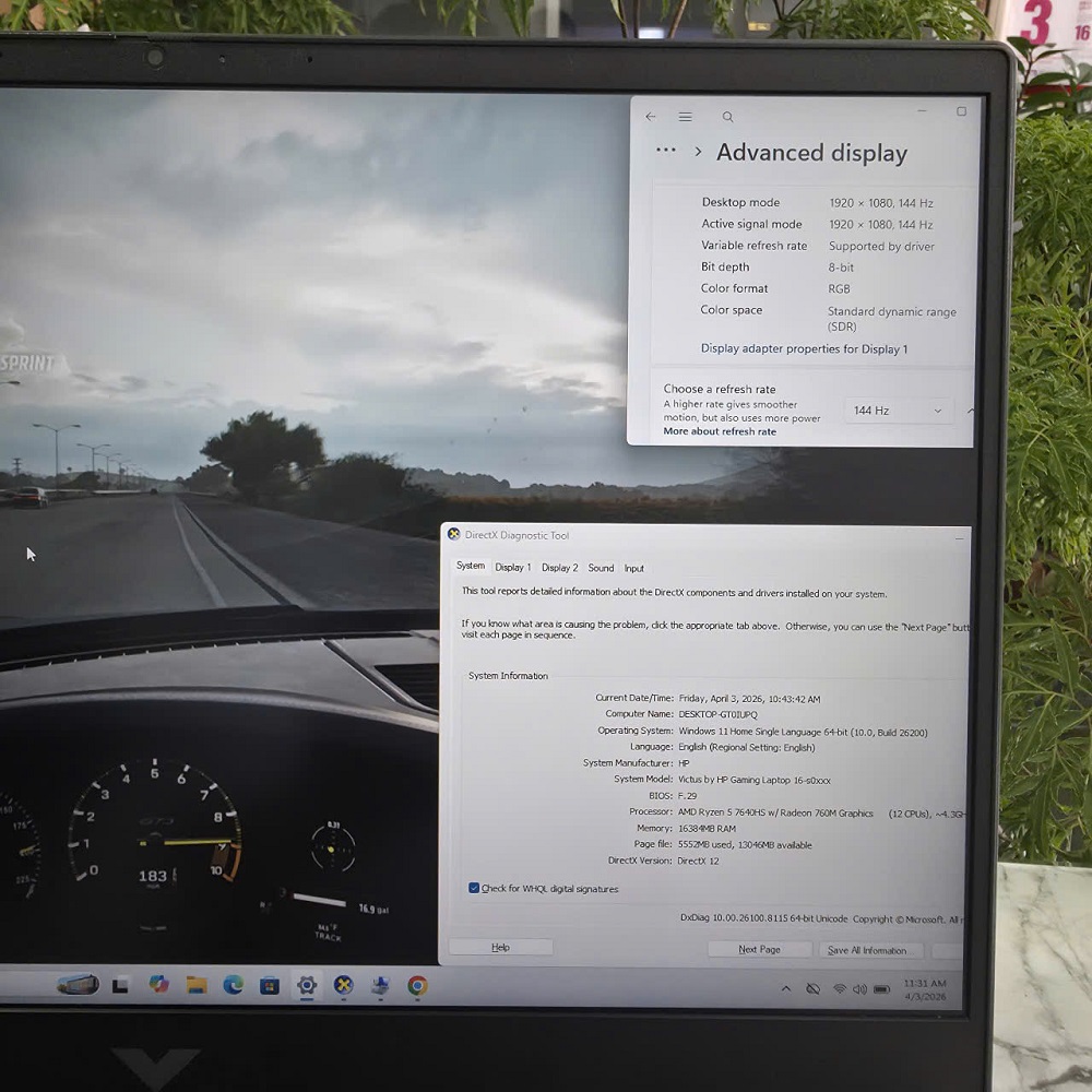 Gaming - Đồ Họa VICTUS 16-s0078AX Máy LikeNew Ryzen 5-7640HS RAM 16GB SSD 512GB RTX™ 3050 6GB MÀN HÌNH : 16.1 Inch FHD 144Hz