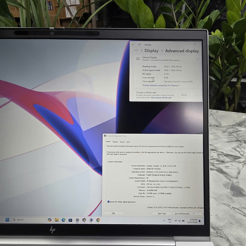 HP EliteBook 840 G10 (Máy LikeNew) Core I7-1355U RAM 8GB SSD 512GB MÀN HÌNH : 14″ FHD+ 