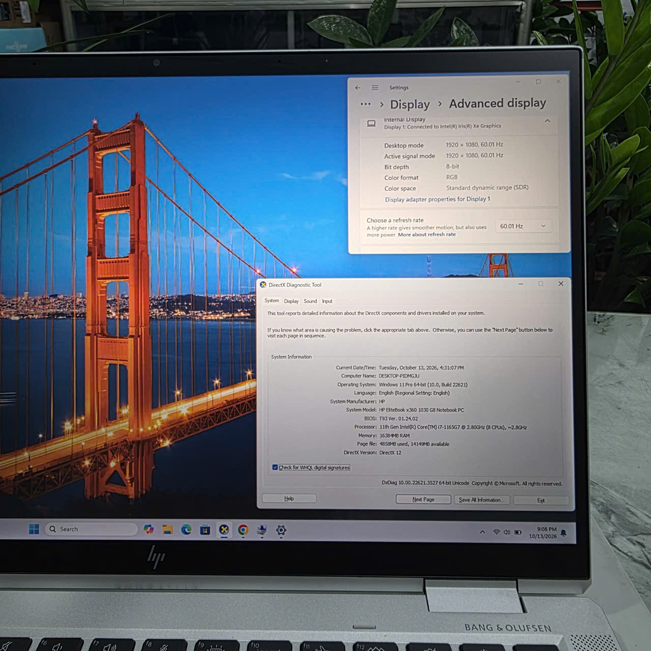 HP EliteBook X360 1030 G8 CORE I7-1165G7 RAM 16GB SSD 1.000GB MÀN HÌNH : 13.3'' IPS Touch XOAY GẬP 360%