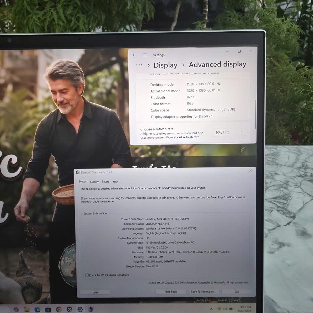 HP EliteBook X360 1040 G8 CORE I7-1165G7 RAM 16GB SSD 1.000GB / 512GB / 256GB MÀN HÌNH : 14″FHD Touch