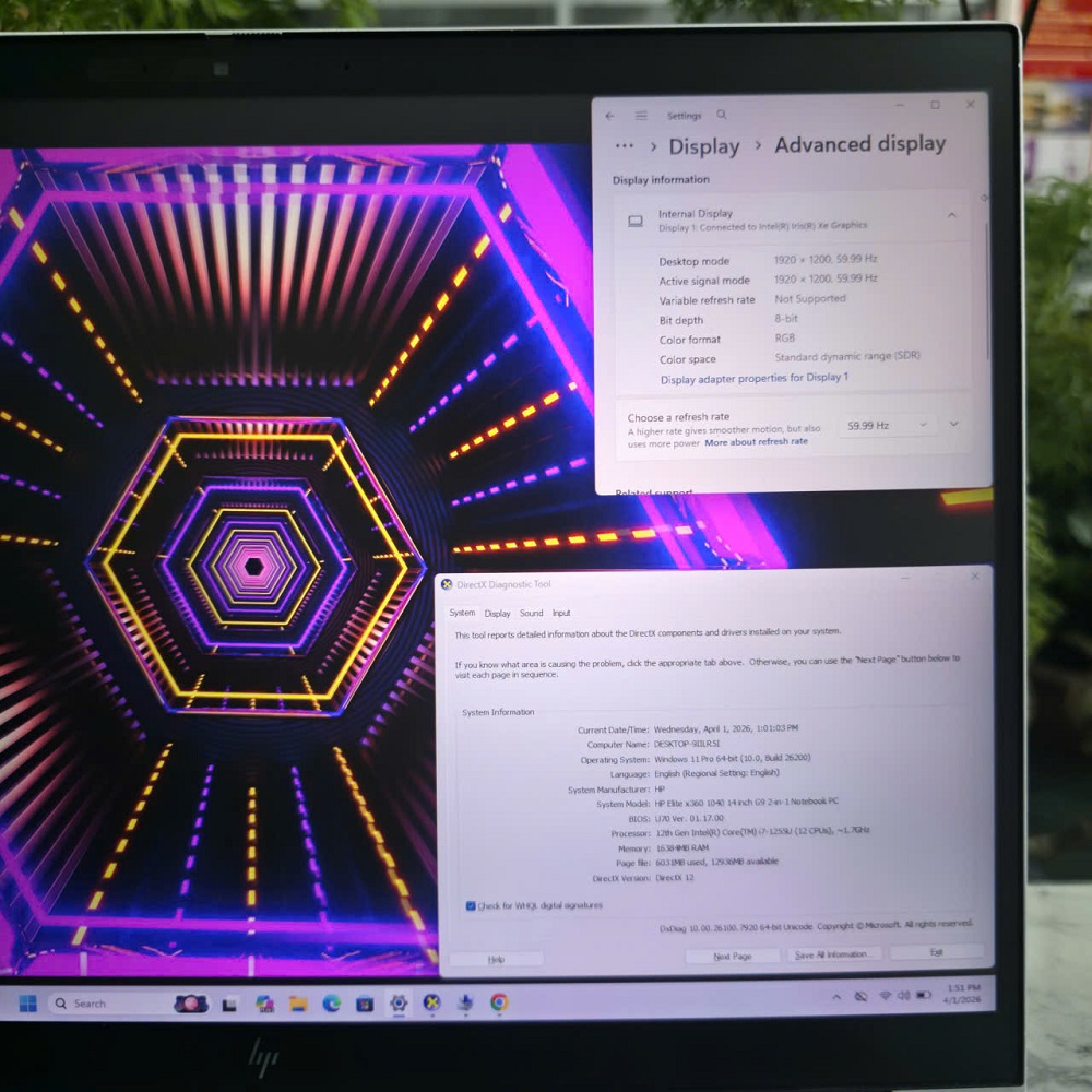 HP EliteBook X360 1040 G9 CORE I7-1255U RAM 16GB SSD 512GB MÀN HÌNH : 14″ WUXGA Touch