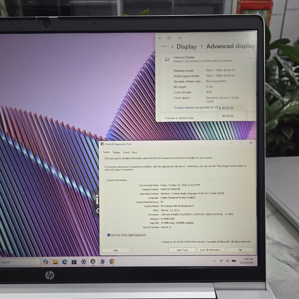 HP PROBOOK 440 G8 VỎ NHÔM NGUYÊN KHỐI CORE I5-1135G7 RAM 8GB SSD 256GB MÀN HÌNH : 14.0″IPS👉GÍA : 8.900.000 vnđ