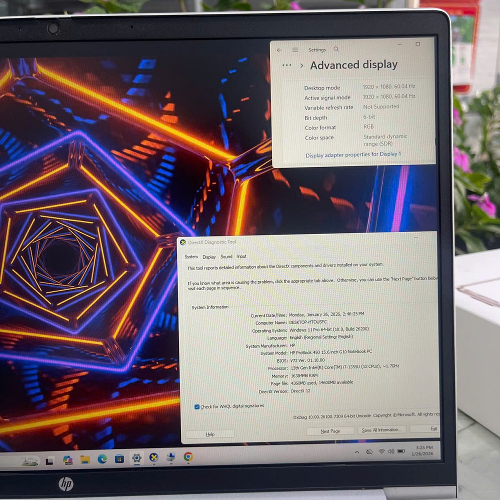 HP ProBook 450 G10 CORE I7-1355U RAM 16GB SSD 256GB MÀN HÌNH : 15.6 FHD IPS