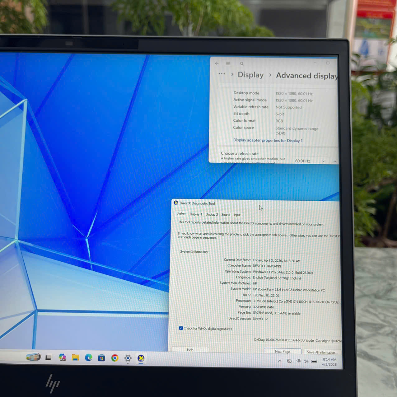 Hp Zbook Fury 15 G8 CORE I7-11850H RAM 32GB RTX A2000 SSD 512G MÀN HÌNH : 15.6 INCH FHD IPS