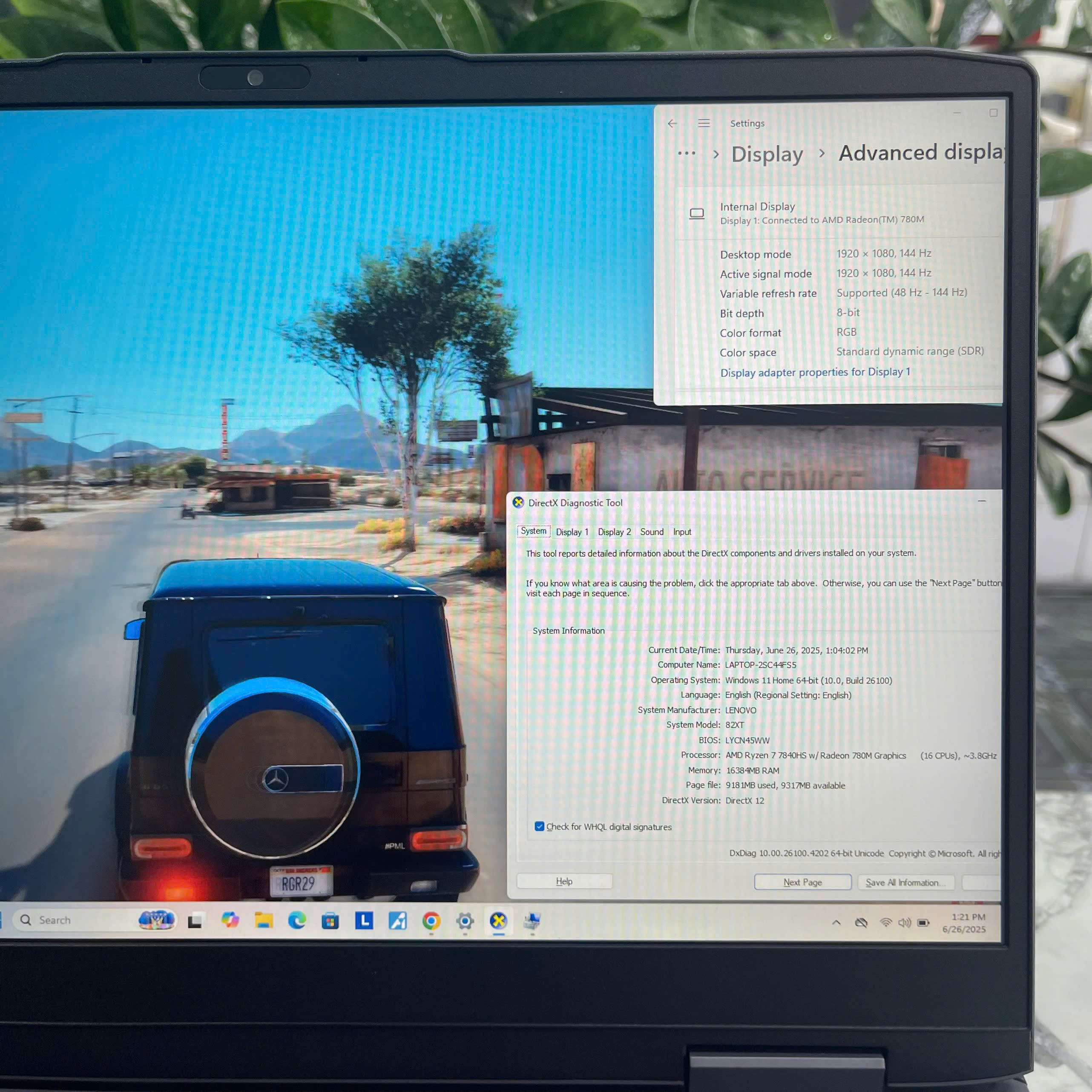  Lenovo 15APH8 (Máy LikeNew) Ryzen 7- 7840HS Ram 16GB Ssd 512GB RTX 4060 8GB Màn Hình 15.6 Inch IPS FHD 144Hz