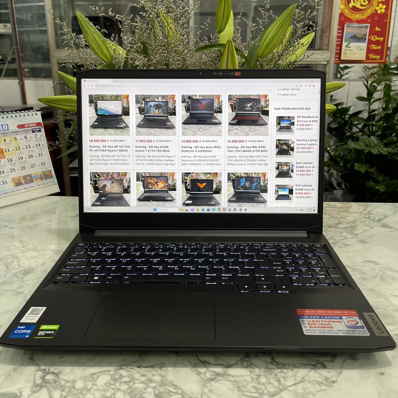Lenovo Gaming 3-15IHU6  Core I5-11320H Ram 16gb Ssd 512gb VGA GTX 1650 Màn Hình 15.6 Fhd IPS