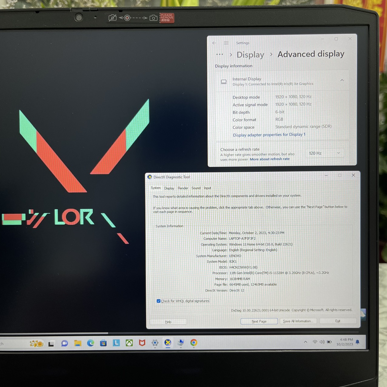 Lenovo Gaming 3-15IHU6  Core I5-11320H Ram 16gb Ssd 512gb VGA GTX 1650 Màn Hình 15.6 Fhd IPS