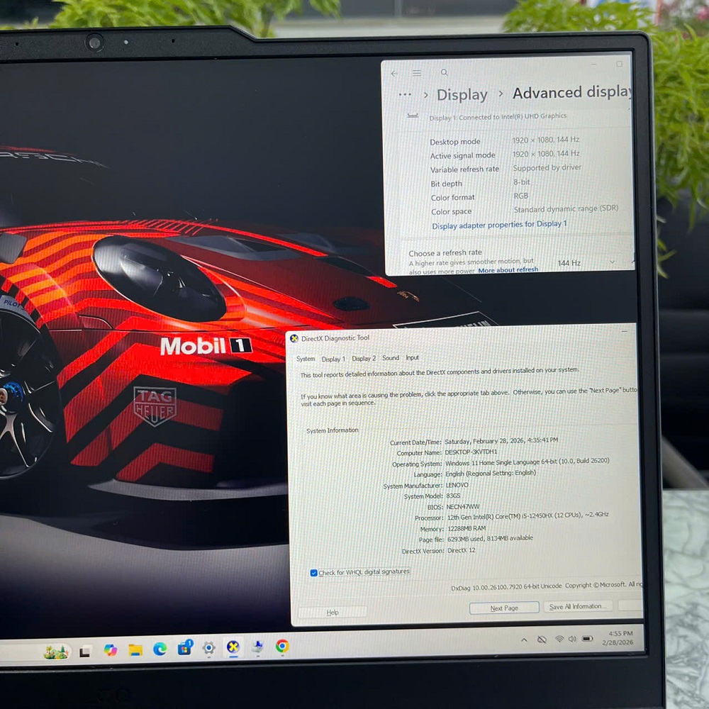 Lenovo Gaming LOQ 15IAX9 CORE I5-12450HX RAM 12GB SSD 512GB RTX 4050 6GB MÀN HÌNH : 15.6 Inch IPS FHD 144Hz