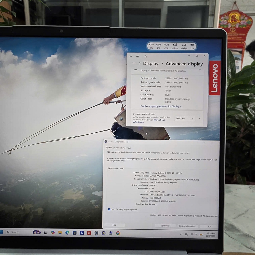 LENOVO Ideapad 5 Pro 14IAP7 CORE I7 1260P RAM 16GB SSD 512GB MÀN HÌNH : 14 Inch QHD 2.8K 90Hz