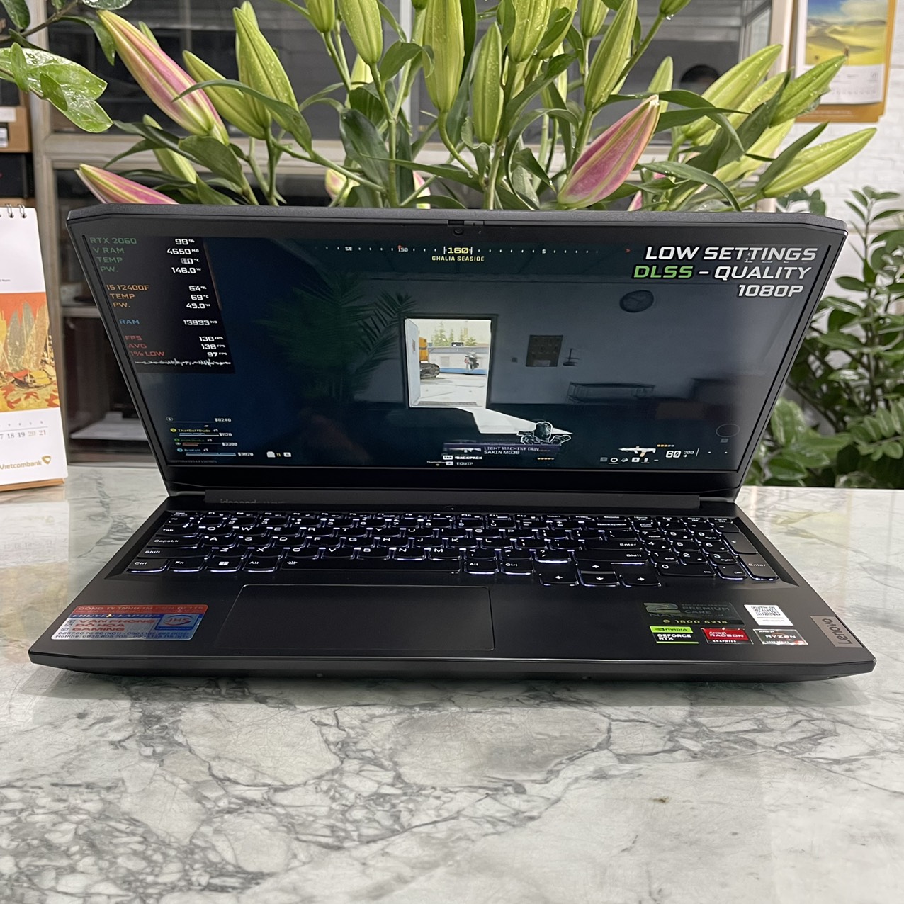 Lenovo Ideapad Gaming 3-15ACH6( Máy LikeNew , Bảo Hành Hãng ) Ryzen 5 5500H Ram 8gb Ssd 512gb VGA RTX 2050 4GB Màn 15,6" Fhd (1920x1080) IPS  144Hz