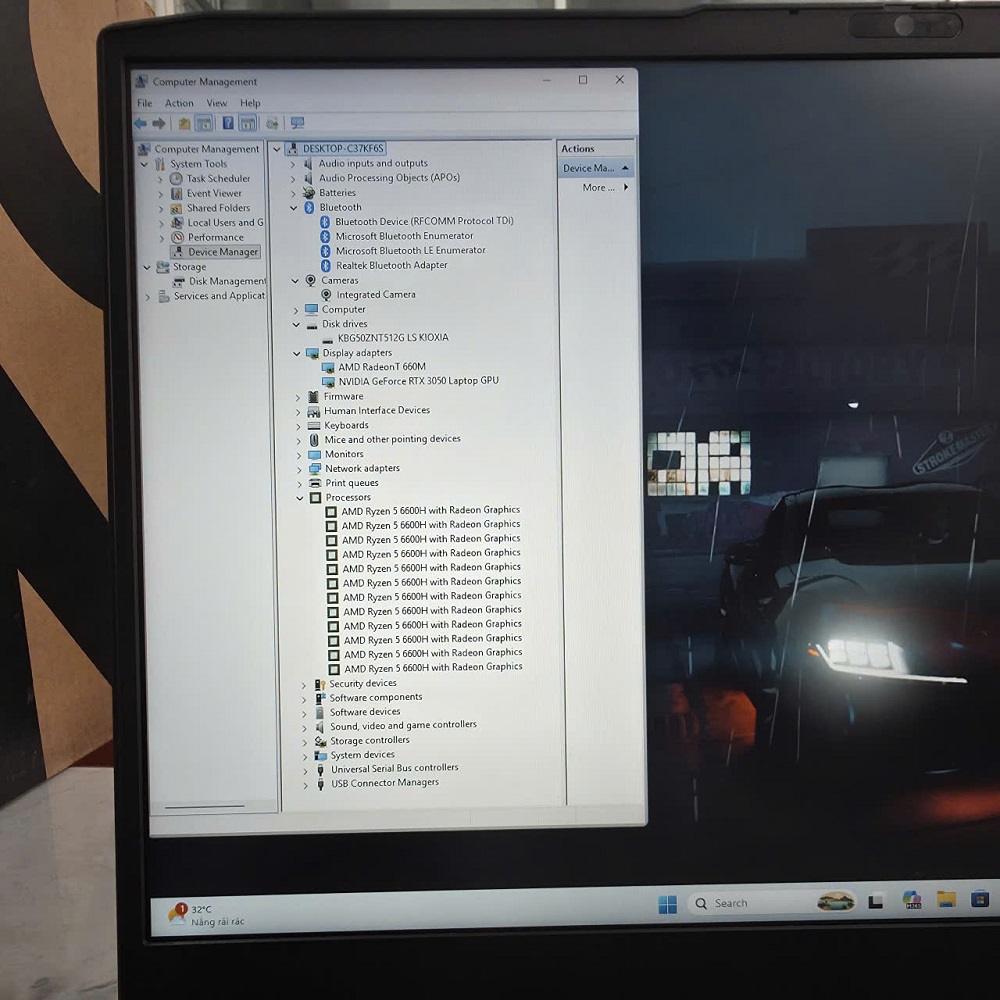 Lenovo IdeaPad Gaming 3 15ARH7 (Máy LikeNew) RYZEN 5 5600H RAM 16GB SSD 512GB RTX3050 (4GB GDDR6) MÀN HÌNH : 15,6" FHD IPS 120Hz