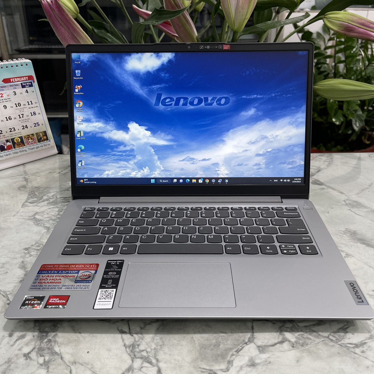 Lenovo IdeaPad Slim 1 14ALC7 Máy LikeNew  AMD Ryzen 5-5500U Ram 8gb Ssd 512gb Màn Hình 14'' FullHD IPS