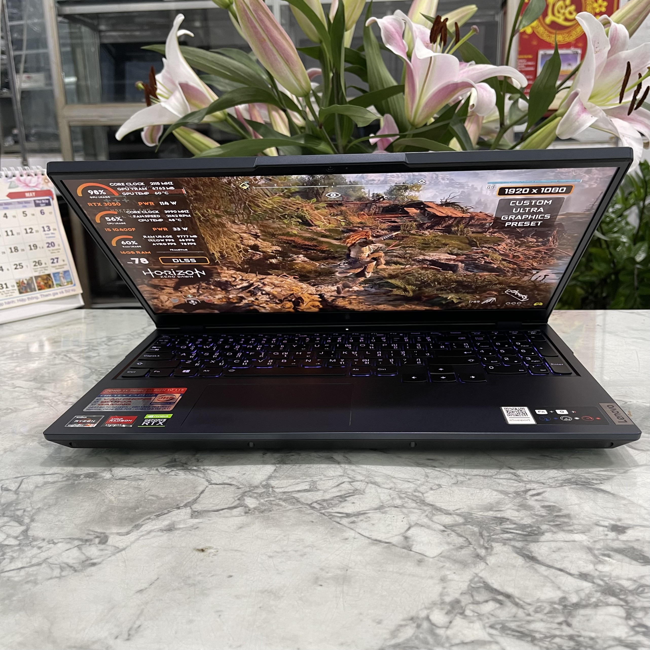 Lenovo Legion 5 15ACH6H (82JU007LTA) Ryzen 5 5600H Ram 16gb Ssd 512gb Card RTX 3060 6GB  Màn Hình 15.6 inch Fhd 165Hz