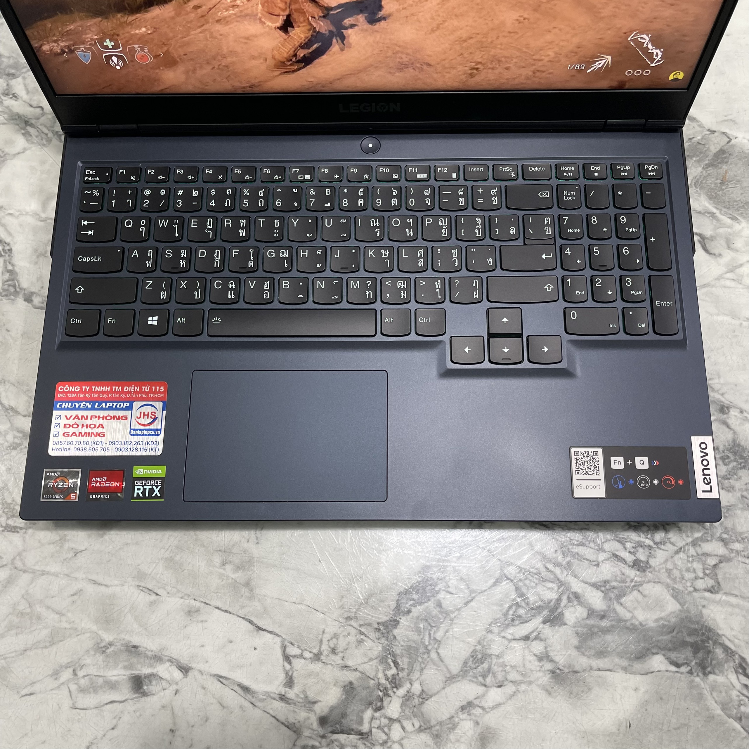 Lenovo Legion 5 15ACH6H (82JU007LTA) Ryzen 5 5600H Ram 16gb Ssd 512gb Card RTX 3060 6GB  Màn Hình 15.6 inch Fhd 165Hz
