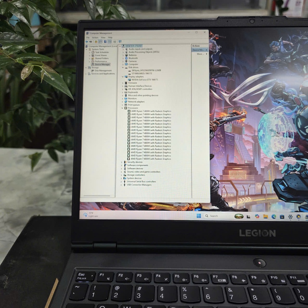 LENOVO LEGION 5 15ARH05 RYZEN 7 - 4800H RAM 16GB SSD 256GB VÀ 1.000GB HDD GTX 1660 Ti 6GB GDDR6 MÀN HÌNH : 15.6 IPS 144Hz